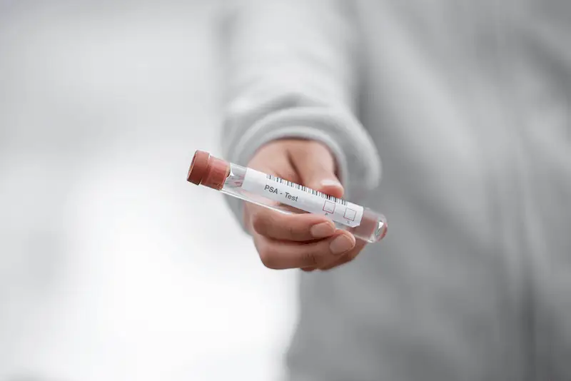 Doctor holding a blood sample